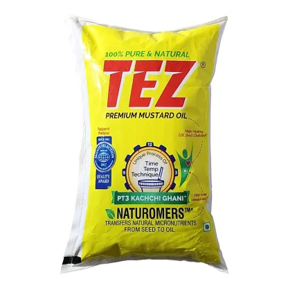 Tez Mustard Kachchi Ghani Oil Pouch (1 L) : 910 g