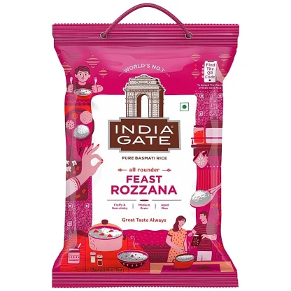 India Gate Pure Basmati Rice Feast Rozzana : 5 kg