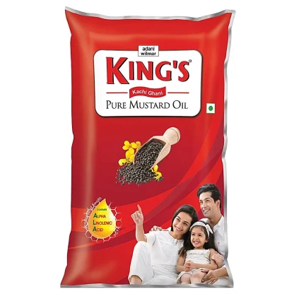 Kings Kachi Ghani Pure Mustard Oil Pouch : 900 g