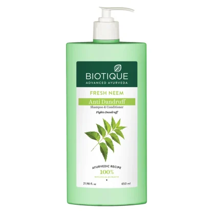 Biotique Fresh Neem Anti Dandruff Shampoo & Conditioner : 650 ml