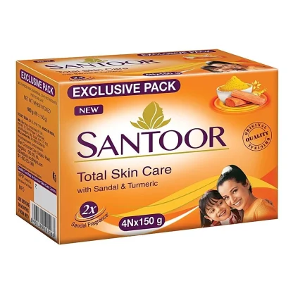 Santoor Sandal & Turmeric Soap : 4x150 g