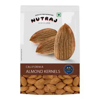 Raw whole almonds in a bowl, ready for snacking or cooking.