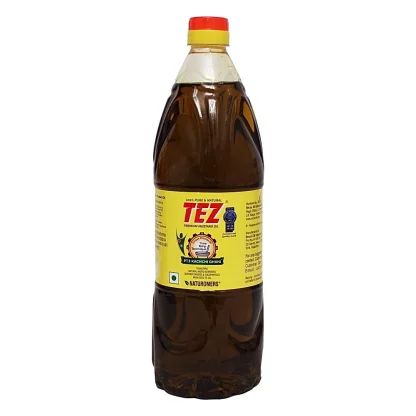 Tez Mustard Kachchi Ghani Oil Bottle (1 L) : 910 g
