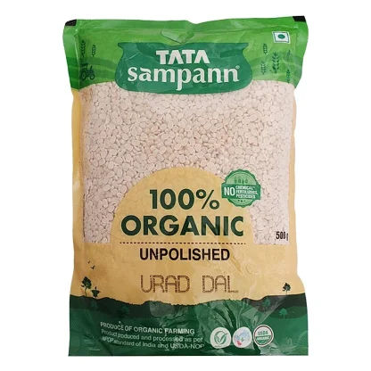 Tata Sampann Organic Unpolished Urad Dal : 500 gms