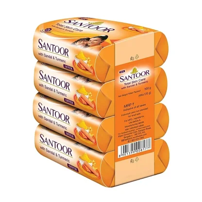 Santoor Sandal & Turmeric Soap : 4x125 g