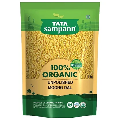 Tata Sampann Organic Unpolished Moong Dal : 1 kg