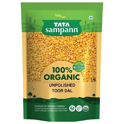 Tata Sampann Organic Unpolished Toor Dal : 1 kg