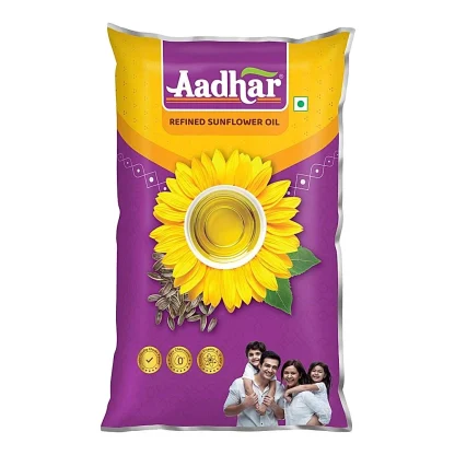 Aadhar Refined Sunflower Oil Pouch : 840 g
