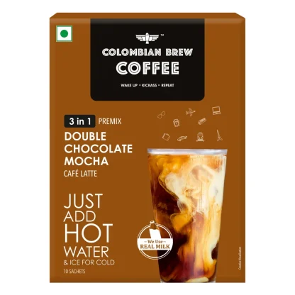 Colombian Brew Double Chocolate Mocha Coffee Premix : 10 Sachets