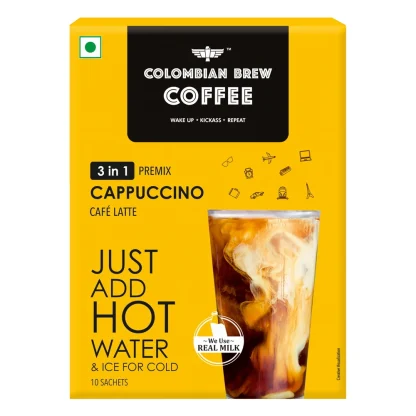 Colombian Brew Cappuccino Coffee Premix : 10 Sachets