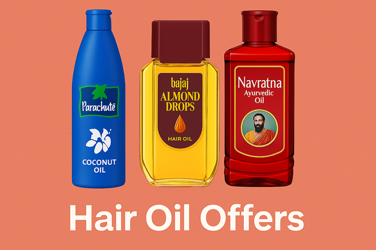 Coconut and castor oil blend for hair growth in amber glass bottle