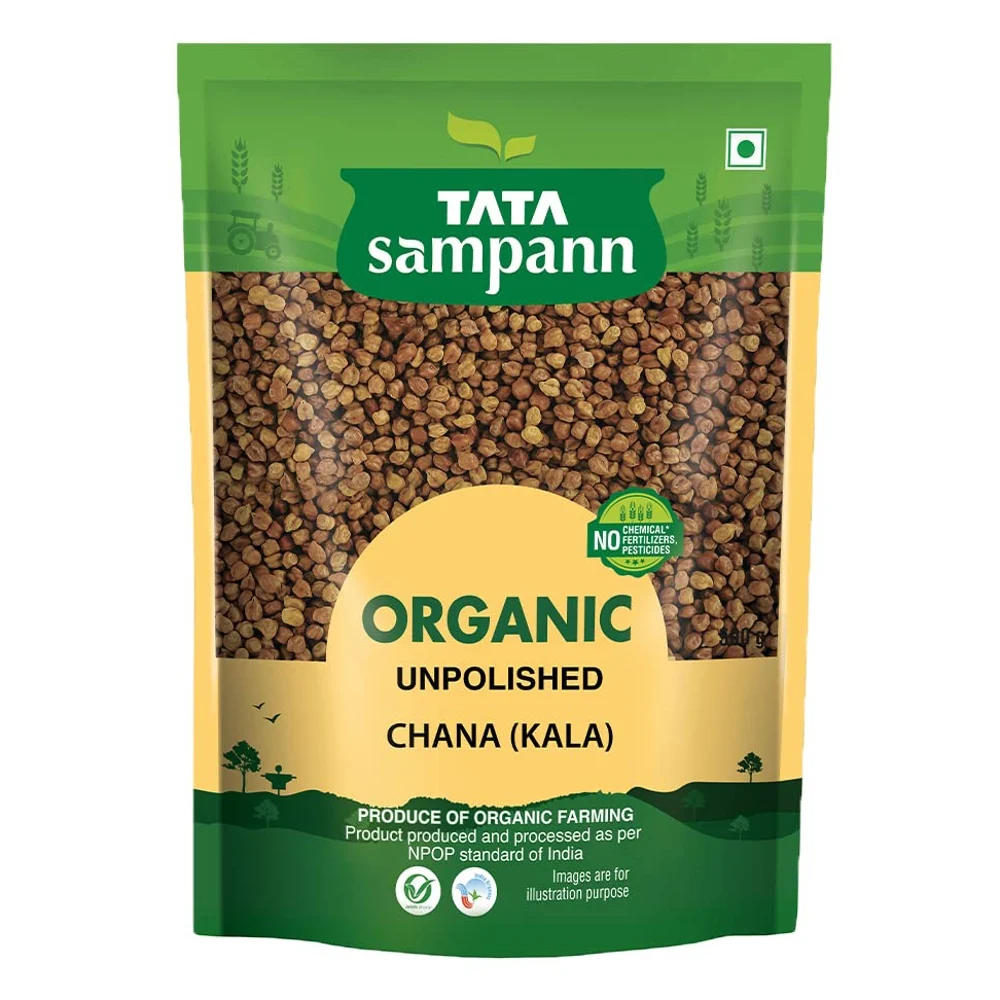 Tata Sampann Organic Unpolished (Kala) Chana : 500 g