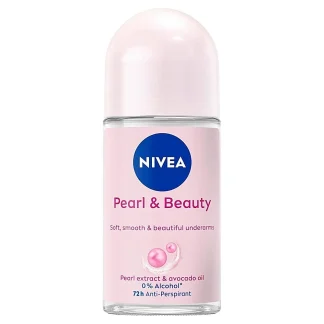 Women’s roll-on deodorant on a vanity counter, offering gentle care and long-lasting freshness.