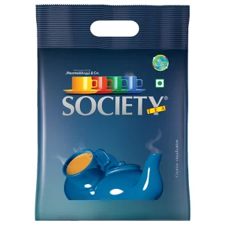 Society Tea packet showcasing premium quality tea leaves for strong and aromatic chai
