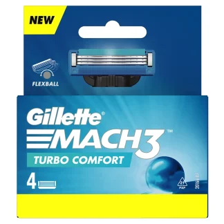 Gillette Mach3 Turbo Cartridges : 4 Unit