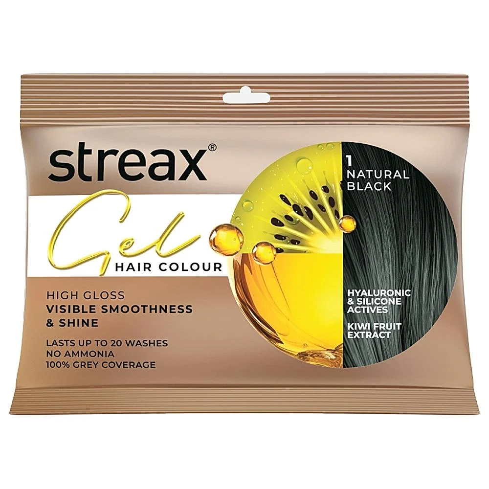 Streax Gel Hair Colour 1 Natural Black : 45 ml