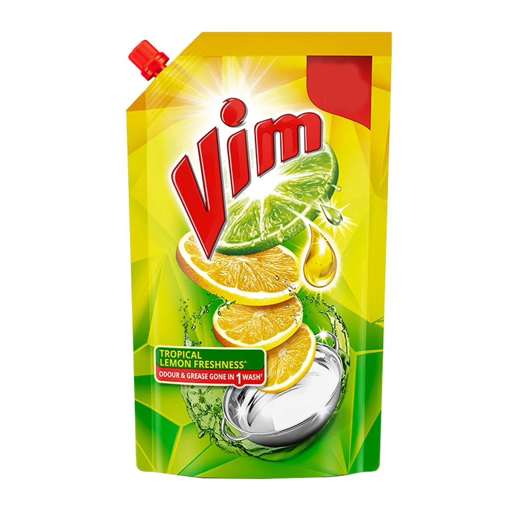 Vim Dishwash Liquid Gel - Lemon Pouch : 115 ml