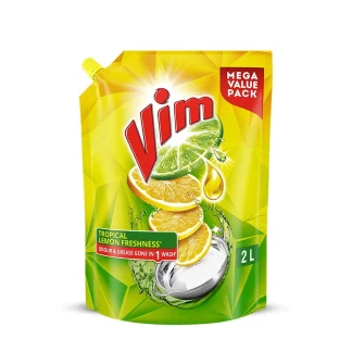 Vim Dishwash Liquid Gel – Lemon Refill Pouch : 900 ml