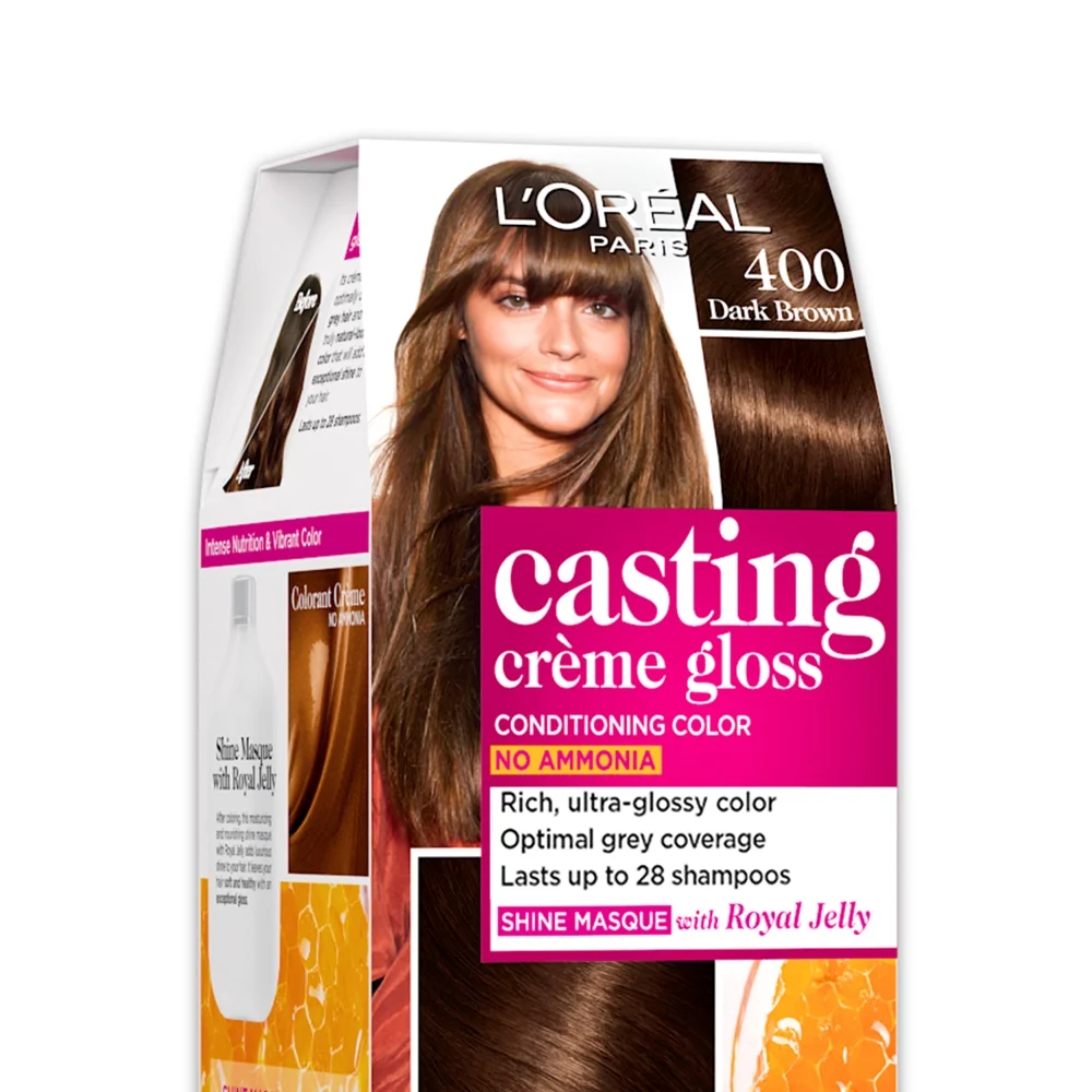 L'Oreal Casting Creme Gloss 400 Dark Brown Hair Colour - (60 g + 60 ml) : 1 Unit