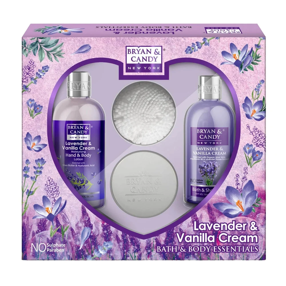 Bryan & Candy New York Lavender & Vanilla Cream Bath & Body Essentials Kit :1 Unit