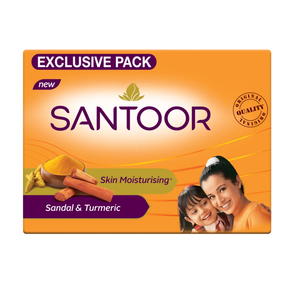 Santoor Sandal & Turmeric Soap : 4x150 g