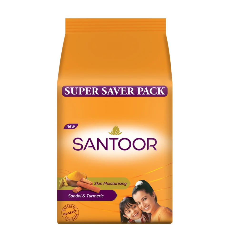 Santoor Sandal & Turmeric Soap : 4x100 g