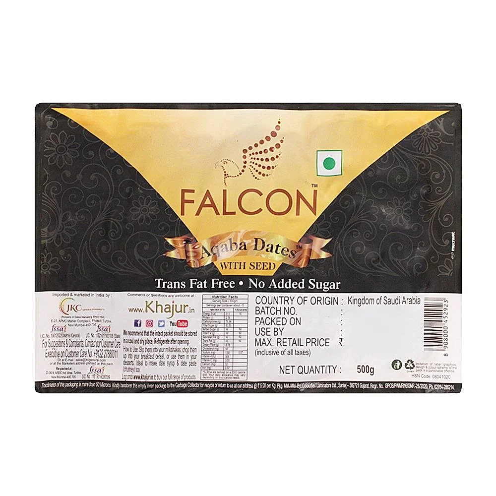 Falcon Aqaba Seeded Dates (Khajur) : 500 g