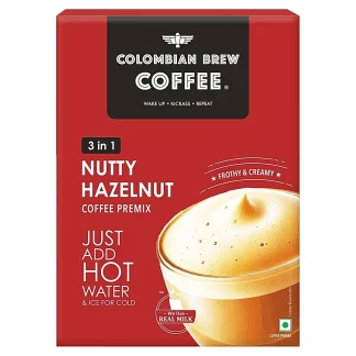 Colombian Brew Hazelnut Coffee Premix : 8 Sachets