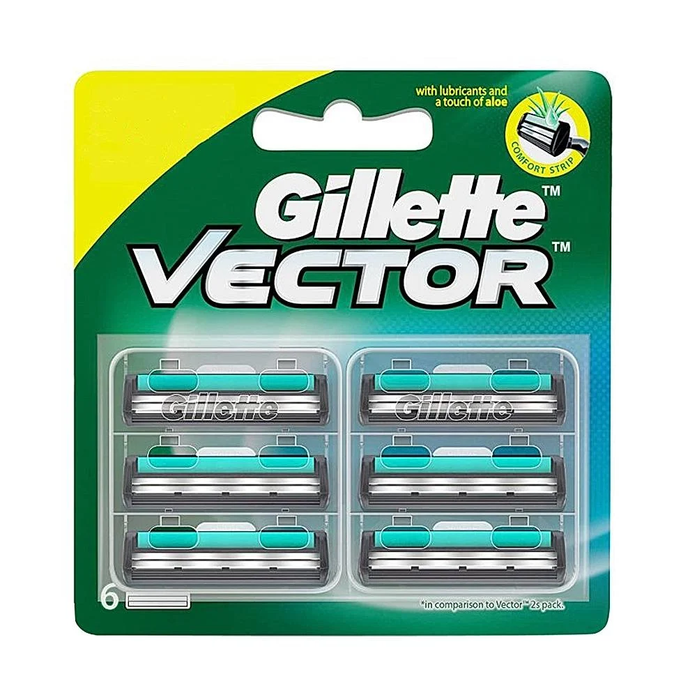 Gillette Vector Twin Blades Cartridges : 6 Unit