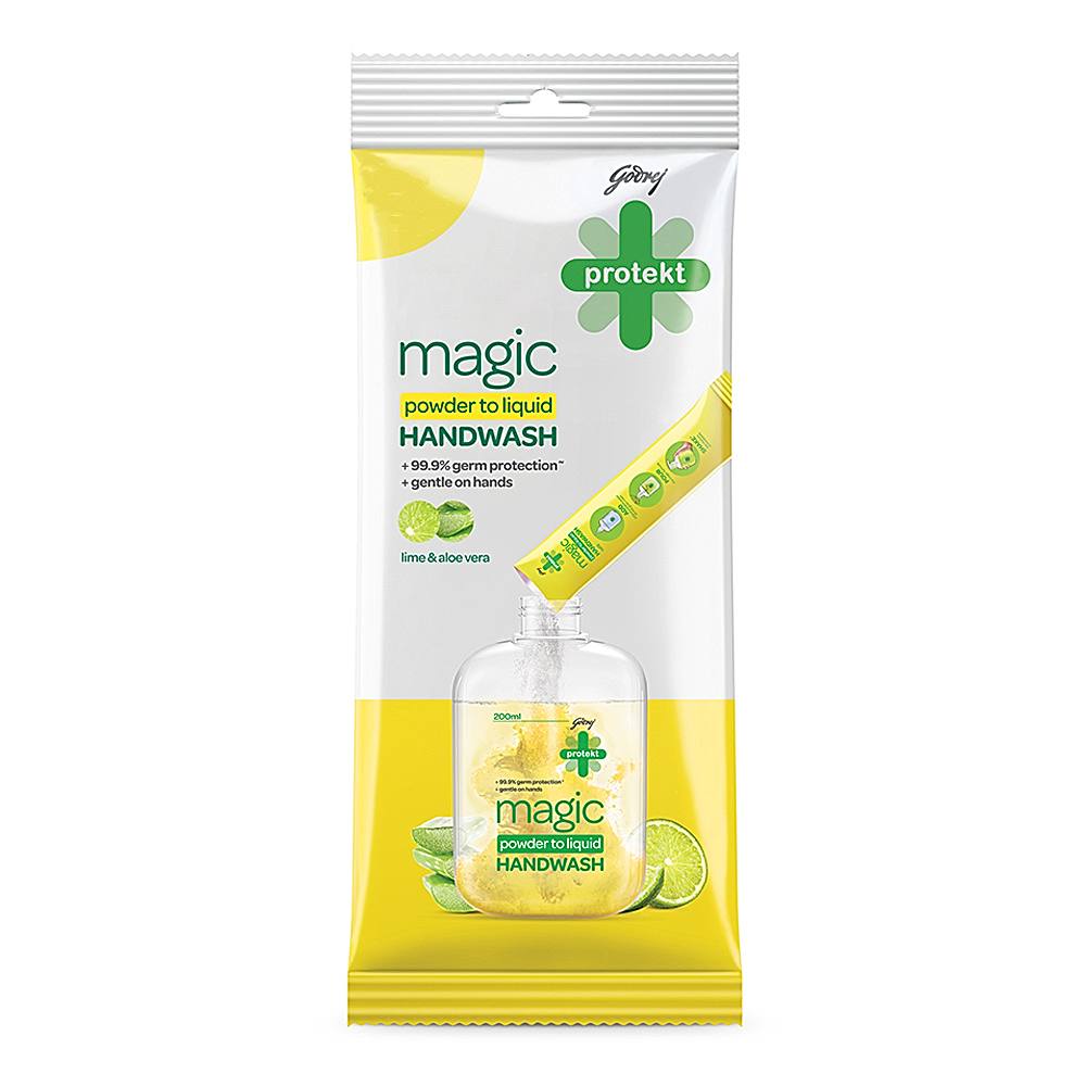 Godrej Protekt Powder to Liquid Magic Handwash - Lime & Aloe Vera : 9 g