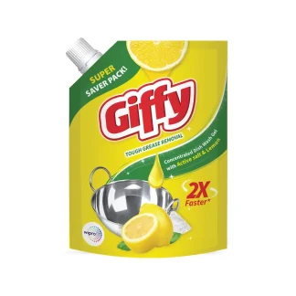 Giffy Dishwash Gel With Active Salt & Lemon : 2 L