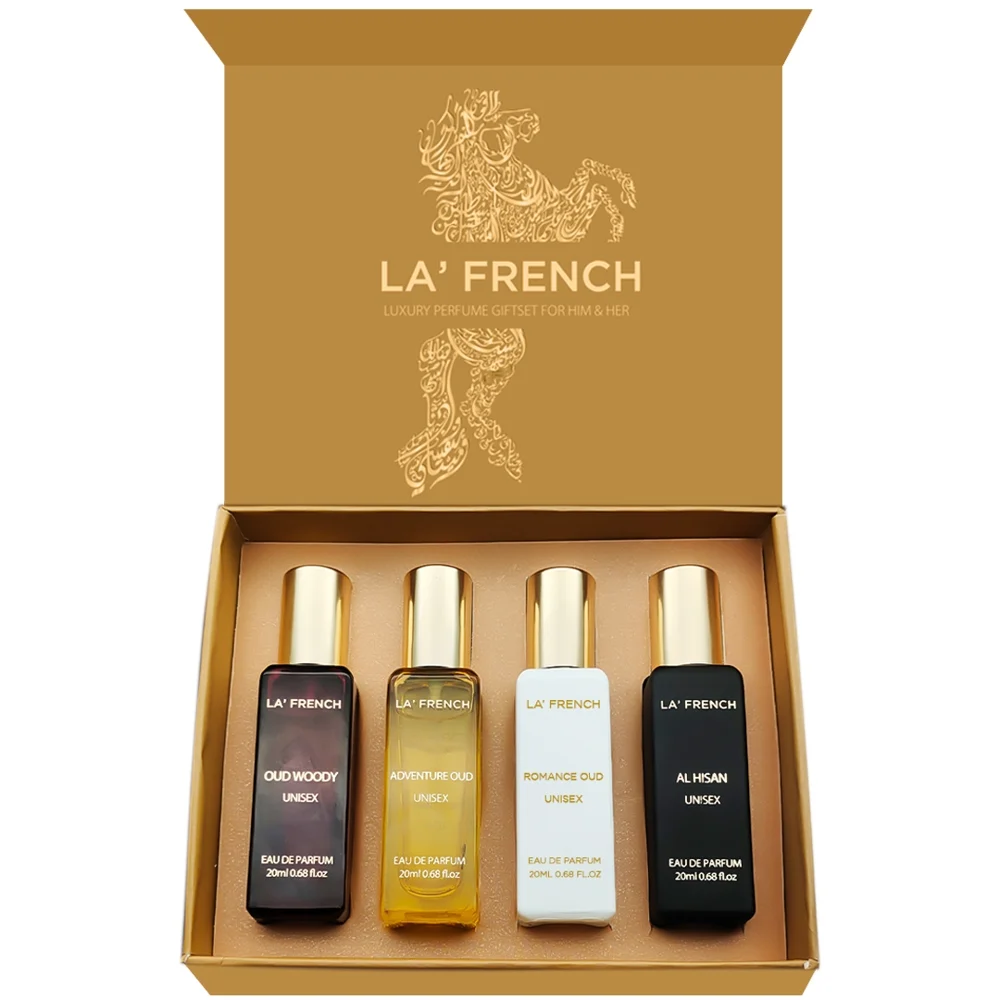 La' French Luxury Perfume Gift Set For Him & Her : 4 x 20 ml
