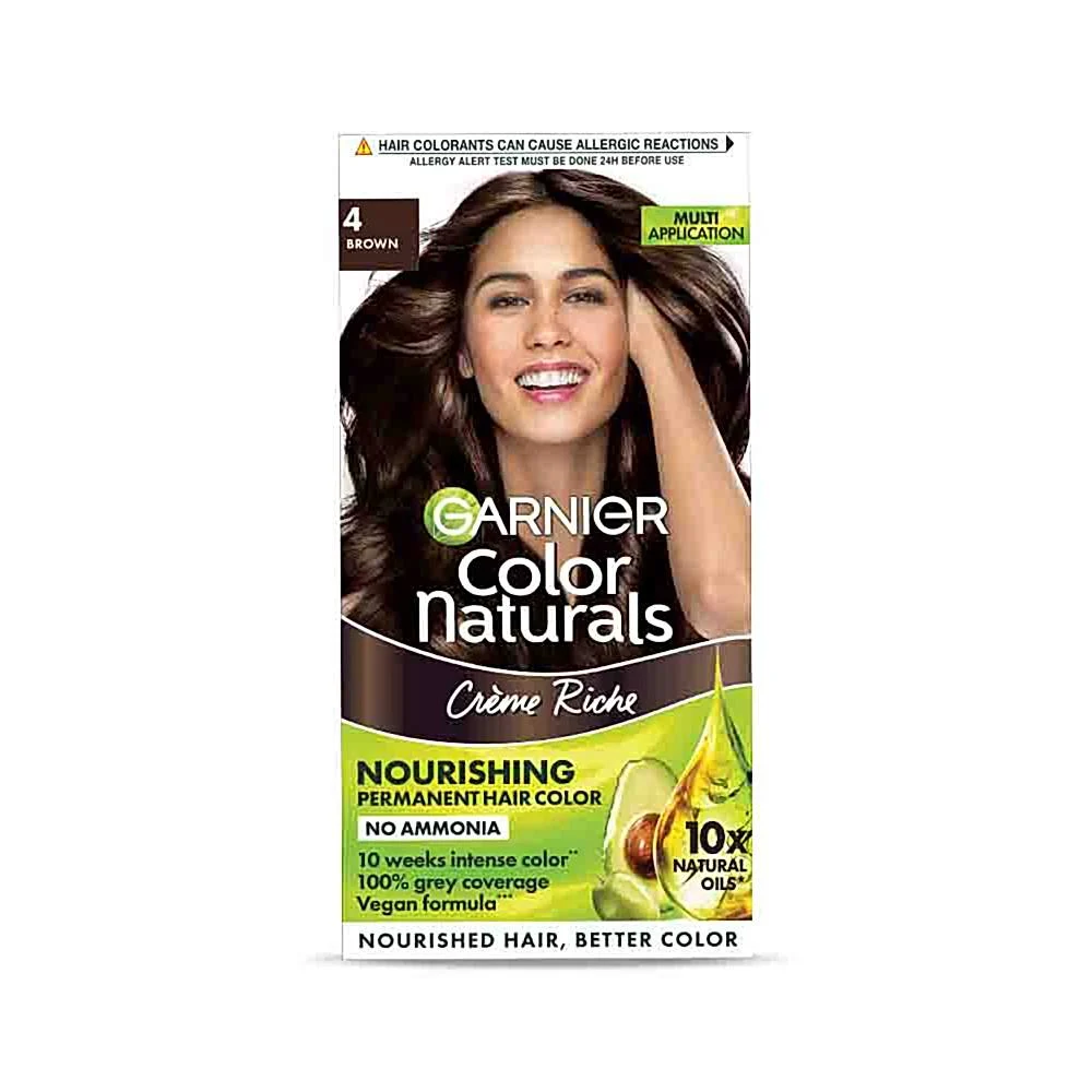 Garnier Colour Naturals 4 Brown Hair Colour - 60 ml + 50 g : 1 Unit