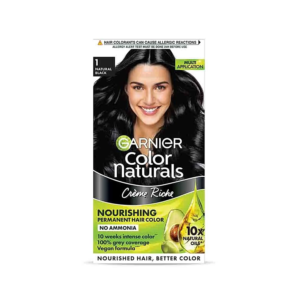 Garnier Colour Naturals 1 Black Hair Colour - 60 ml + 50 g : 1 Unit