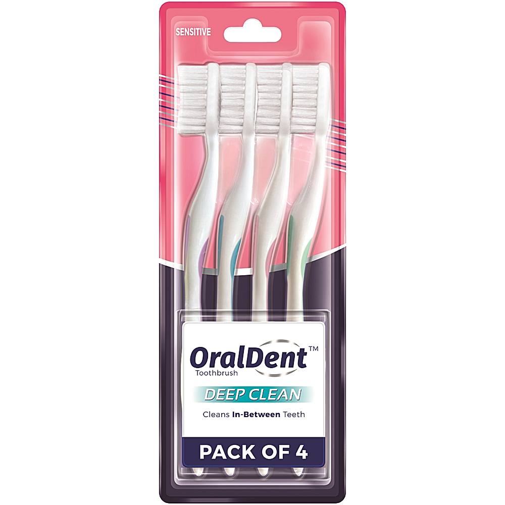 OralDent Deep Clean Sensitive Toothbrush : 4 Units