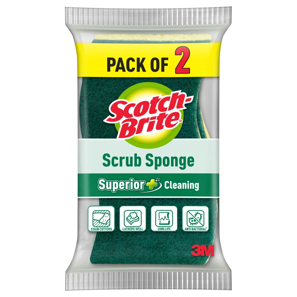 Scotch-Brite Scrub Sponge 9.5x6 cm : 2 Unit