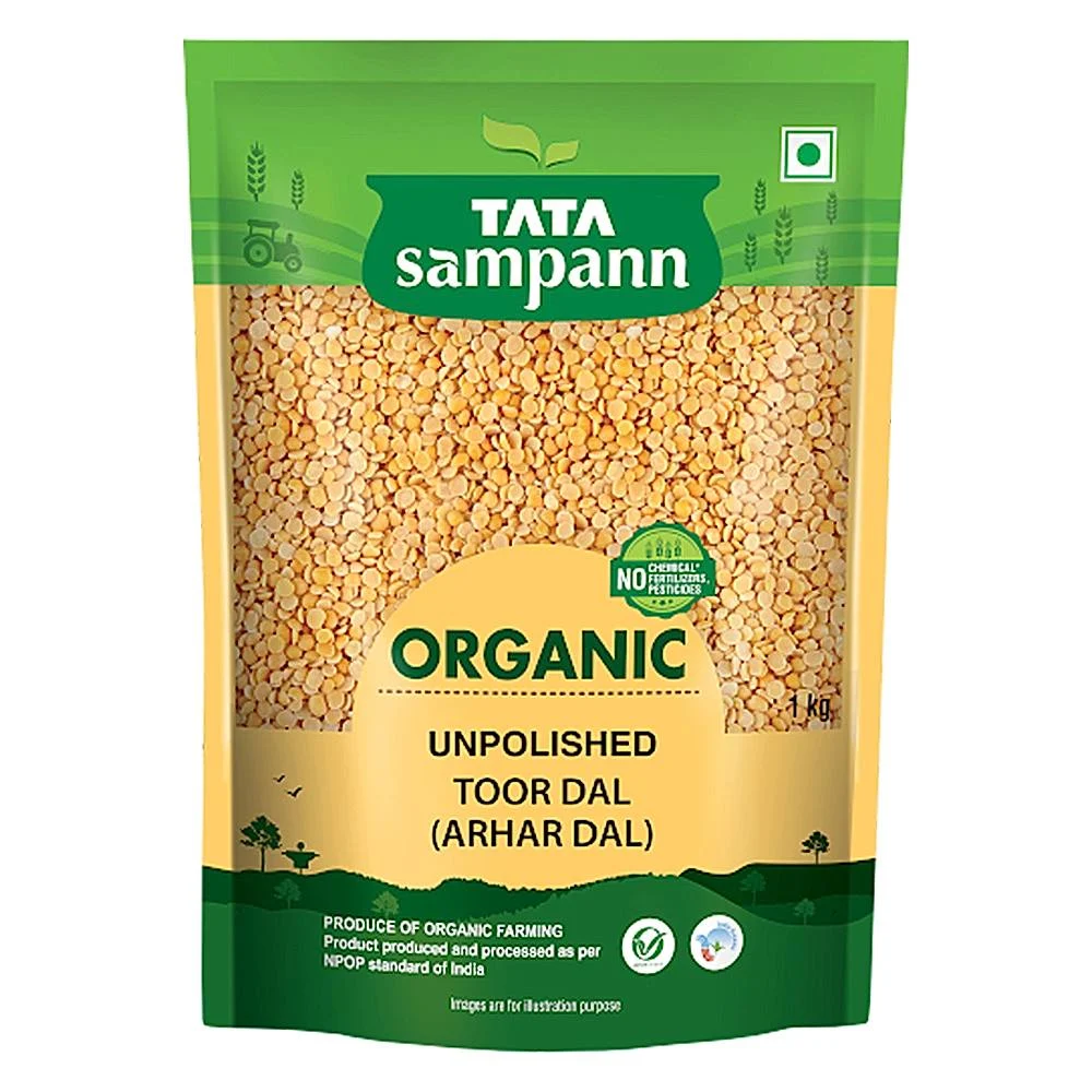 Tata Sampann Organic Unpolished Toor Dal: 1 kg
